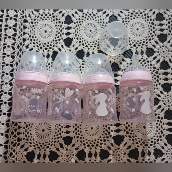 Nuk Other - EUC Nuk smooth flow anti colic baby bottles Pink Rose Set of 4